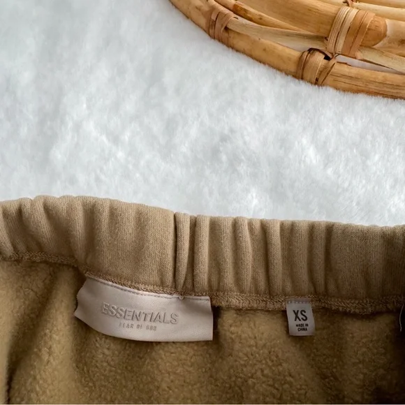 Fear Of God Essentials Fleece Mini Skirt Drawstrings Cargo Tan Brown - Picture 5 of 10